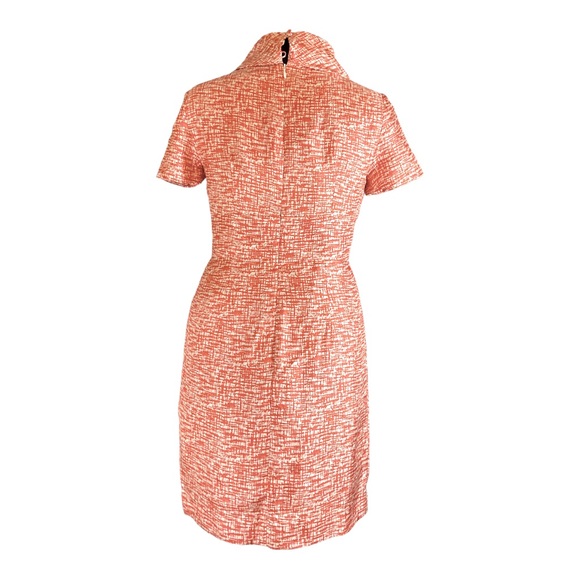 Banana Republic Silk Cowl Neck Mod Dress, Orange/White, Size 2 - Picture 5 of 8